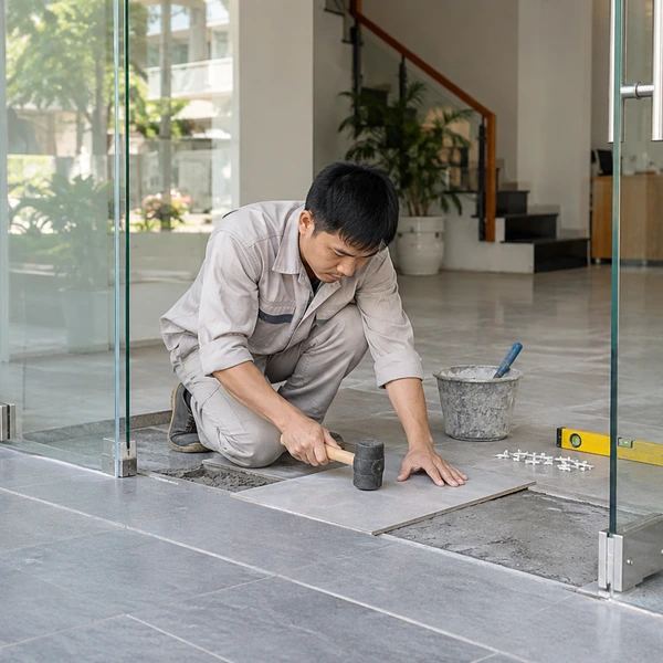 Lối Đi Quá Hẹp Có Nên Lắp Cửa Kính Cường Lực Mở Quay? 04 xu ly nen cuc bo